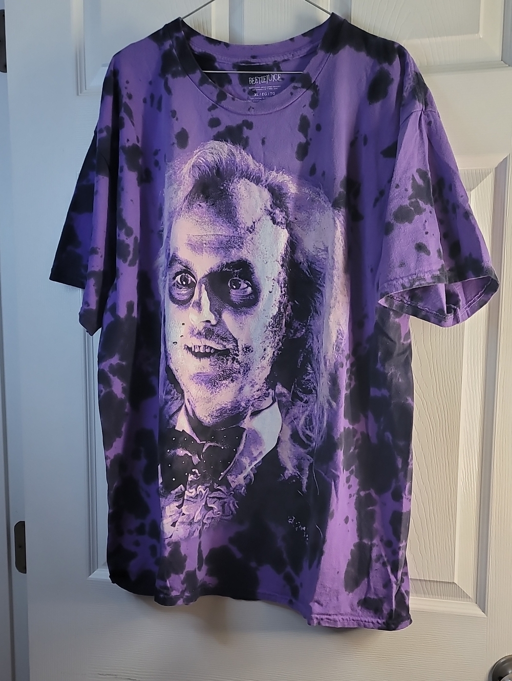 Beetlejuice Inspired - Purple Tie-Dye Short Sleeve Graphic Tee